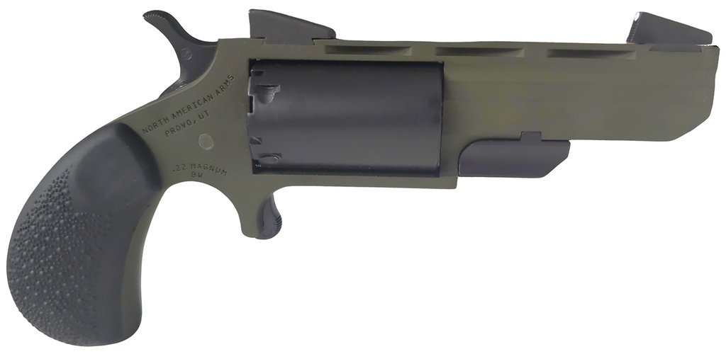 NORTH AMERICAN ARMS GREEN HUNTSMAN 22LR 2 ODG BLK RUBBER GRIPS