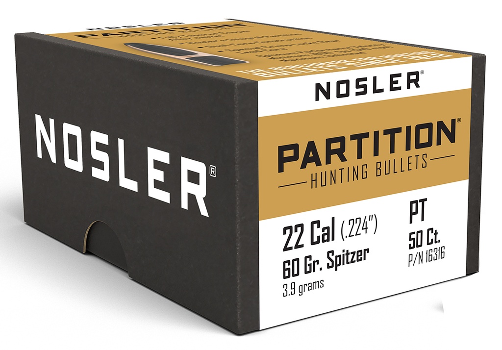 NOSLER 22CAL 60GR PTN 50/3