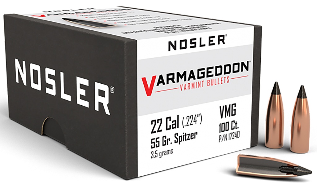NOSLER 22CAL 55GR VGN FBSP 100/3