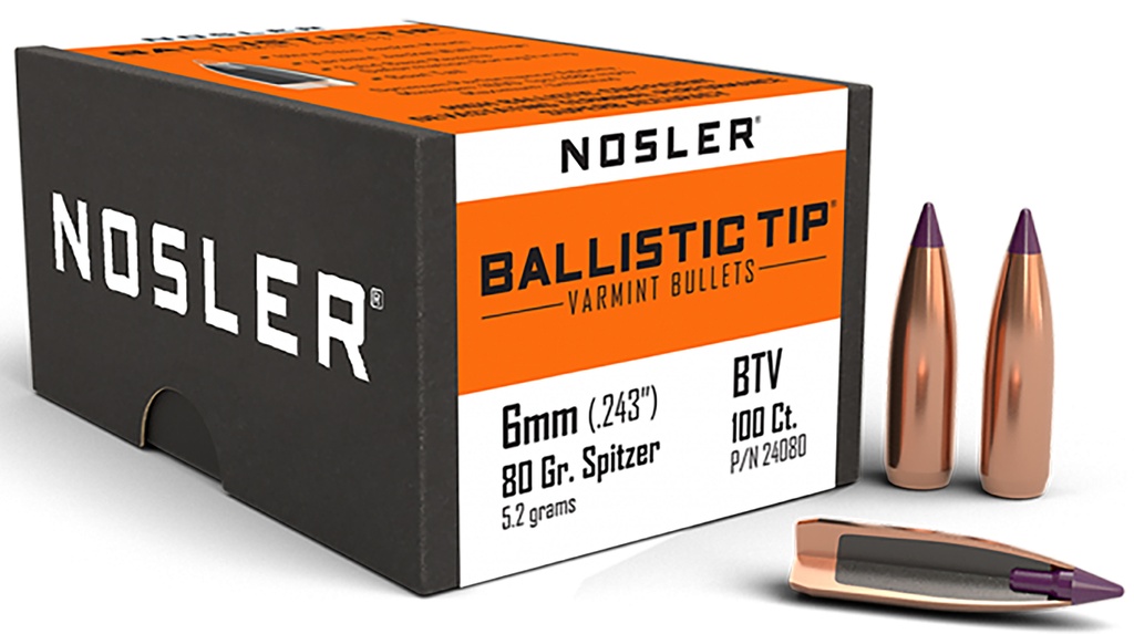 NOSLER 6MM 80GR BTV 100/3