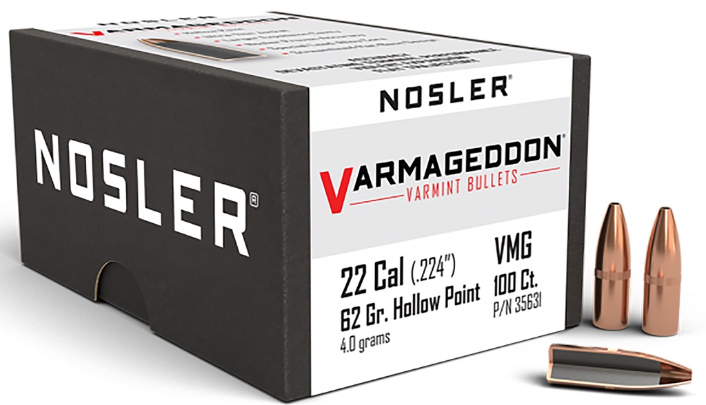 NOSLER 22CAL 62GR VGN FBHP 100/3