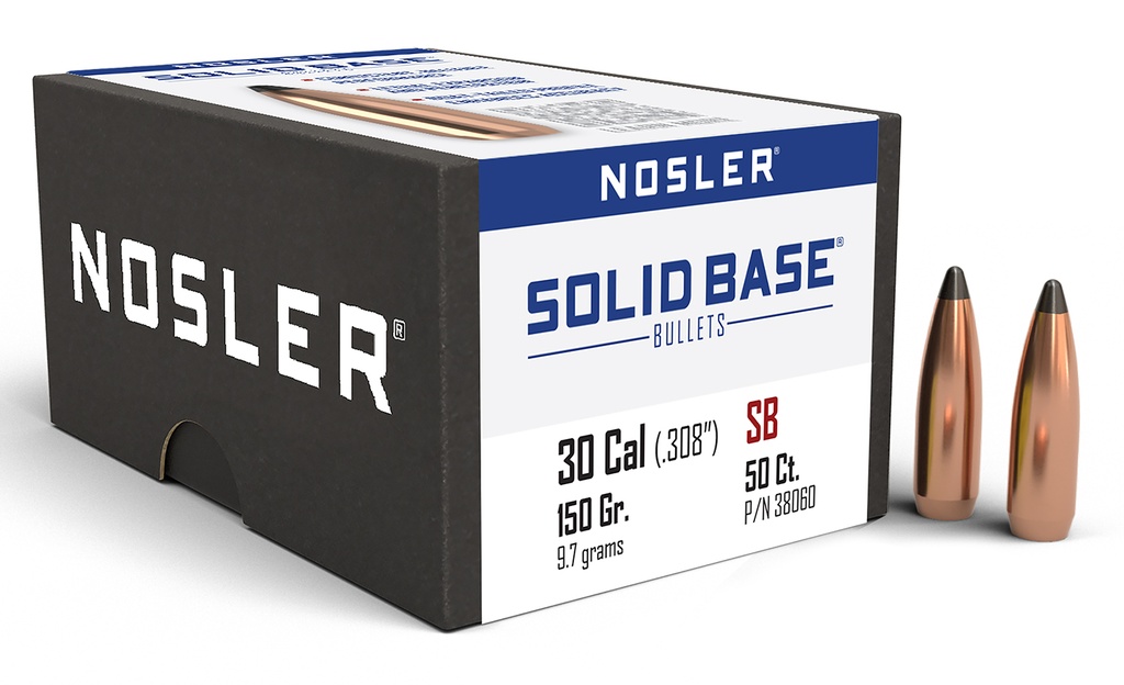 NOSLER SOLID BASE 30CAL 150GR SP 50/3