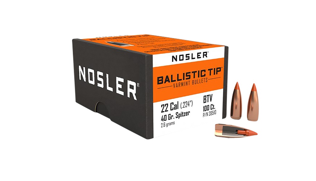 NOSLER 22CAL 40GR BTV 100/3