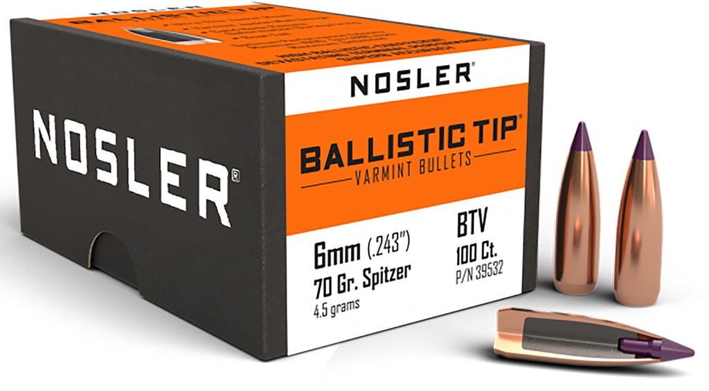 NOSLER 6MM 70GR BTV 100/3