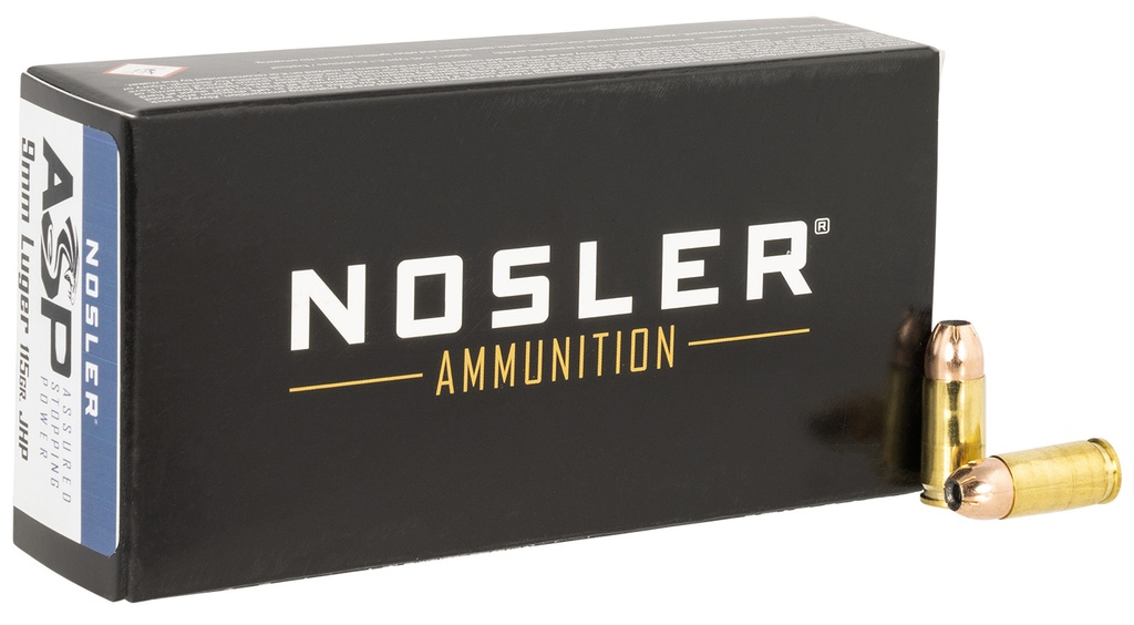 NOSLER AMMO 9MM 115GR JHP ASP 50/10