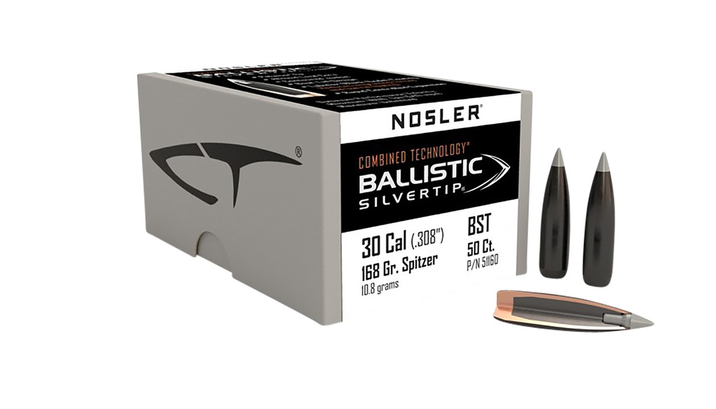 NOSLER 30CAL 168GR BST 50/3