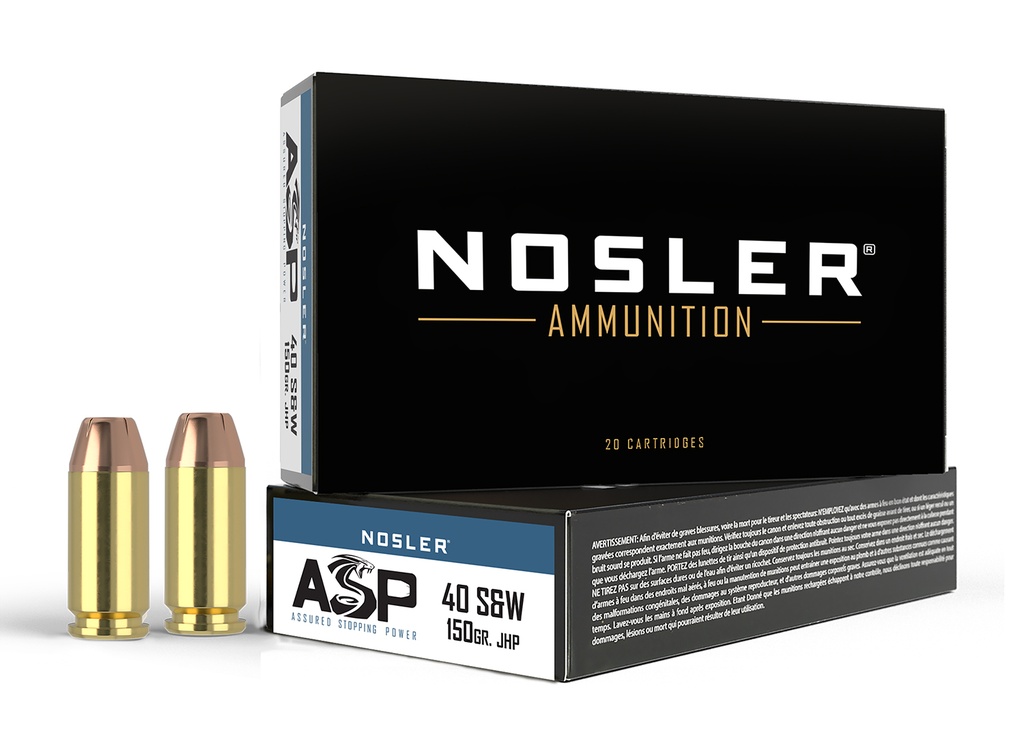 NOSLER AMMO 40SW 150GR JHP ASP 50/10