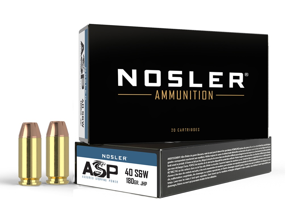NOSLER AMMO 40SW 180GR JHP ASP 50/10