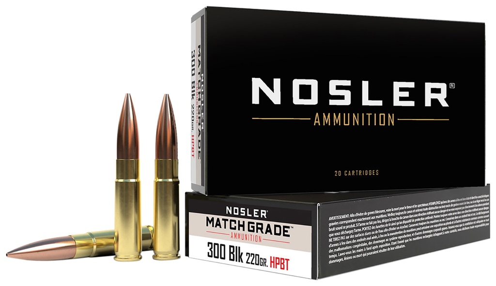 NOSLER AMMO 300BLK 220GR MATCH 20/20