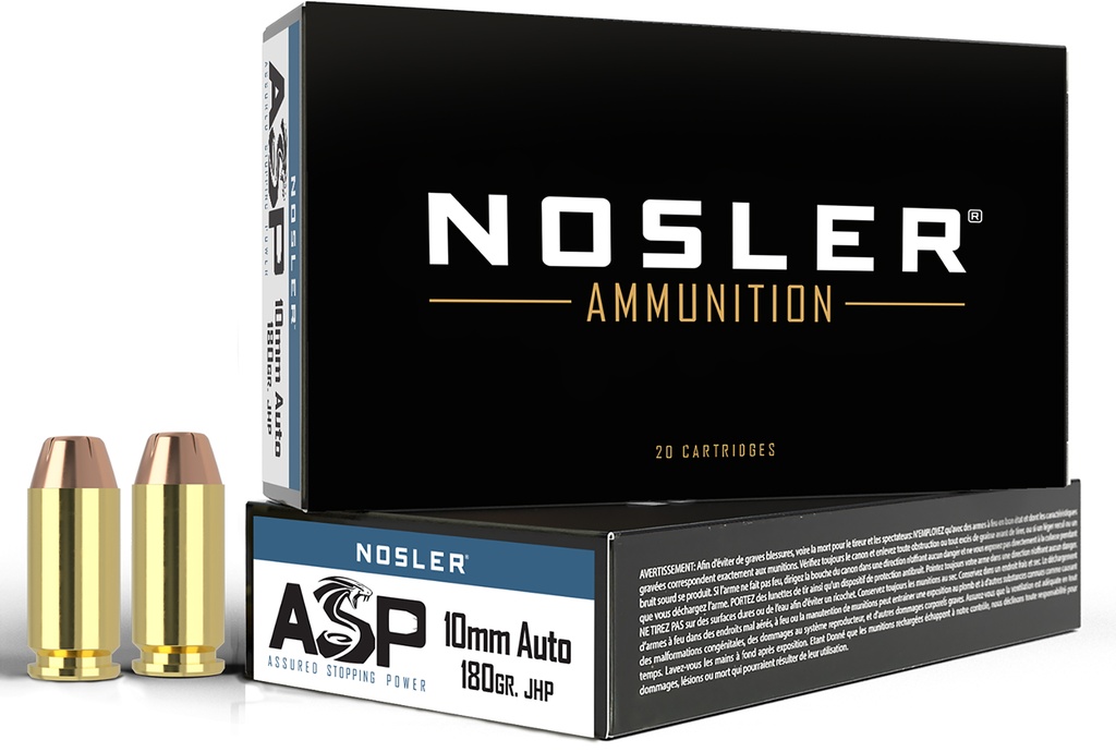 NOSLER AMMO 10MM 180GR JHP ASP 50/10