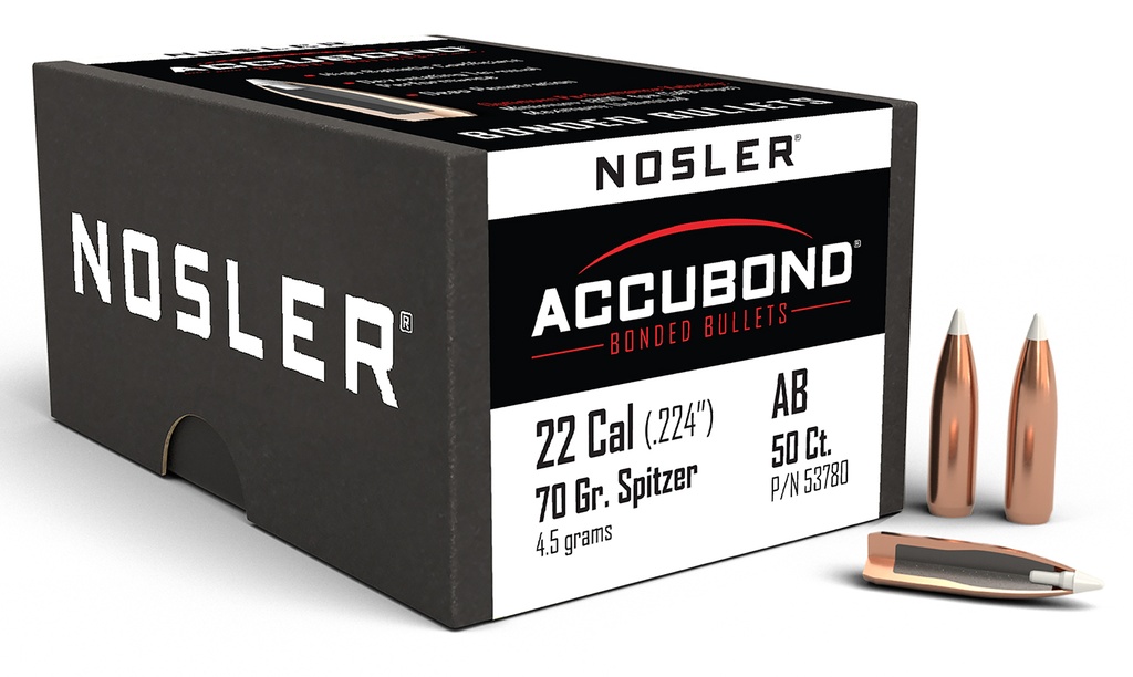 NOSLER 22CAL 70GR AB 50/3