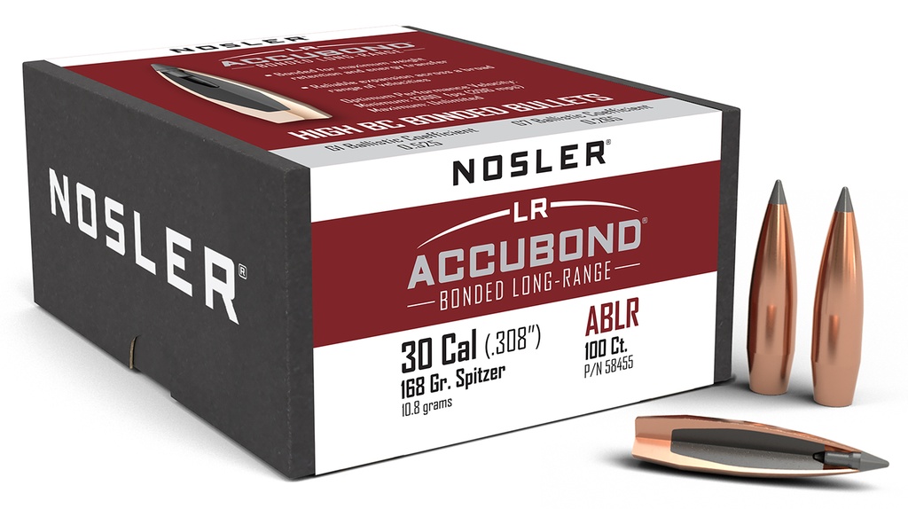 NOSLER 30CAL 168GR ABLR 100/3