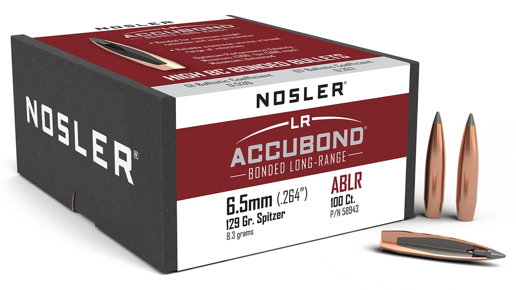 NOSLER 6.5MM 129GR ABLR 100/3