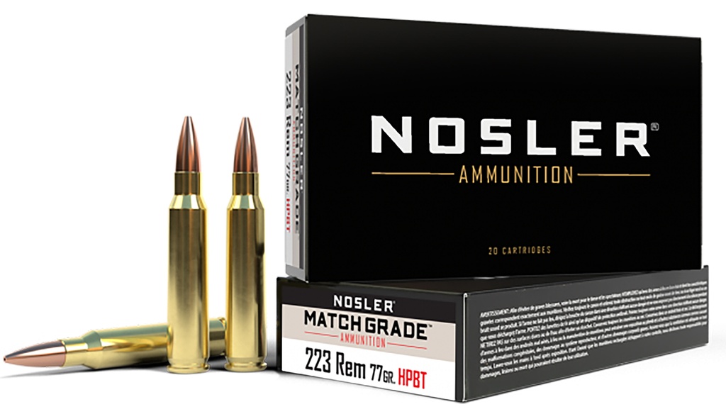 NOSLER AMMO 223REM 77GR MATCH HPBT 20/10