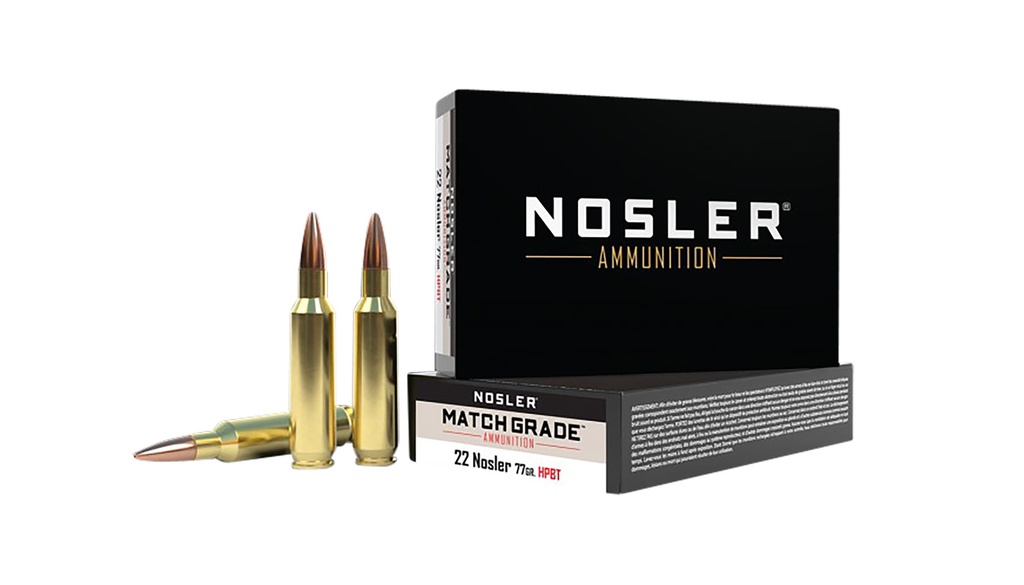 NOSLER AMMO 22NOS 77GR MATCH HPBT 20/10