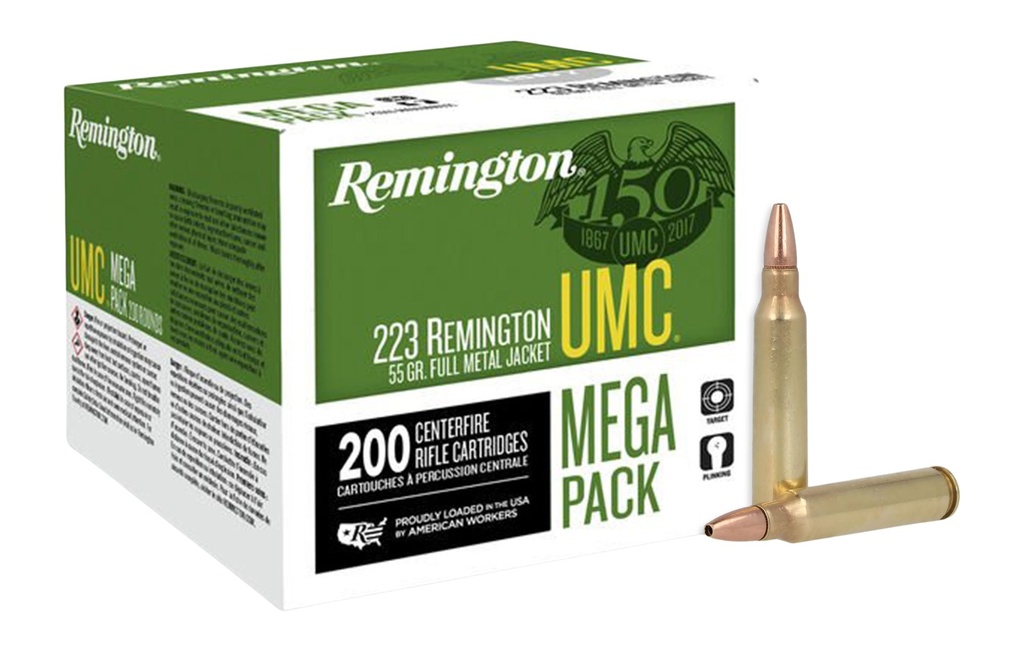 REMINGTON UMC 223REM 55GR FMJ MEGA PACK 200/4