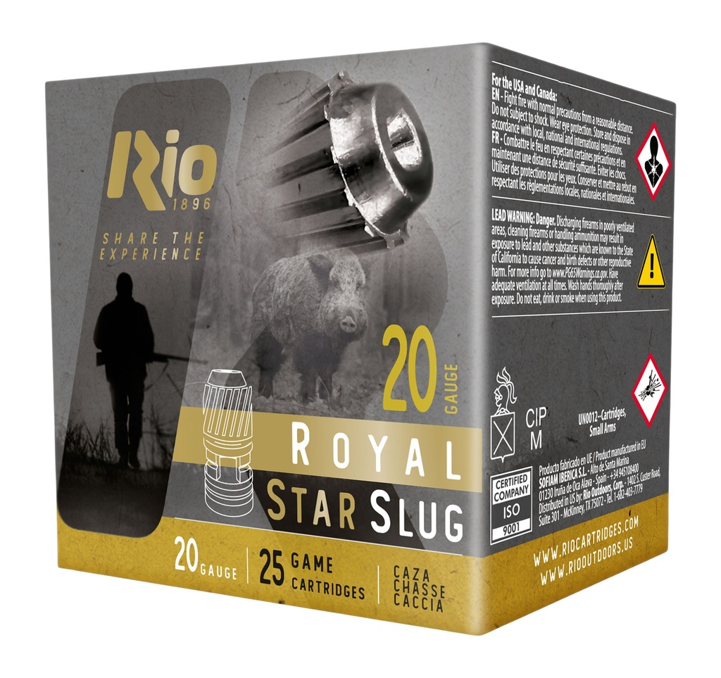 RIO AMMO ROYAL STAR SLUG 20GA 2.75 7/8OZ 25/10