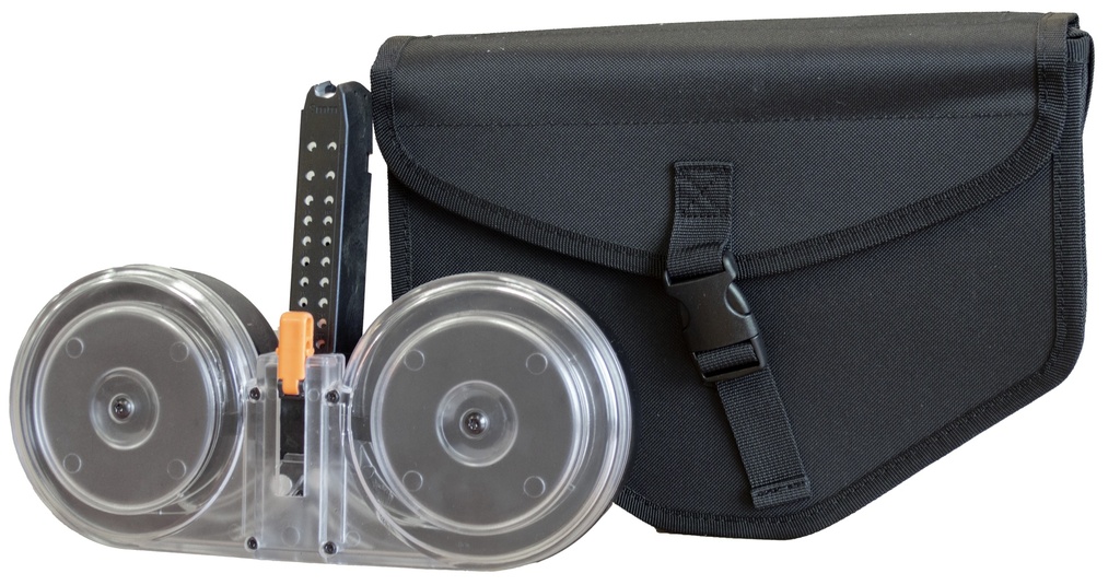 RED WHITE & BLUE GLOCK DRUM 9MM 100RD BLACK/CLEAR (10)