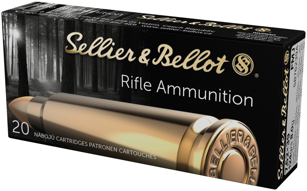 SELLIER & BELLOT 7.62X39 124GR FMJ BRASS CASED 20/30