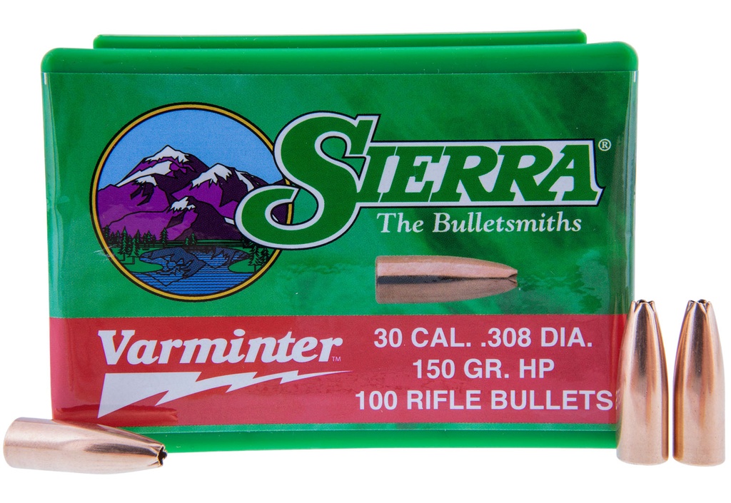 SIERRA BULLETS 30CAL/7.62MM 150GR HP VARMINTER 100/BOX