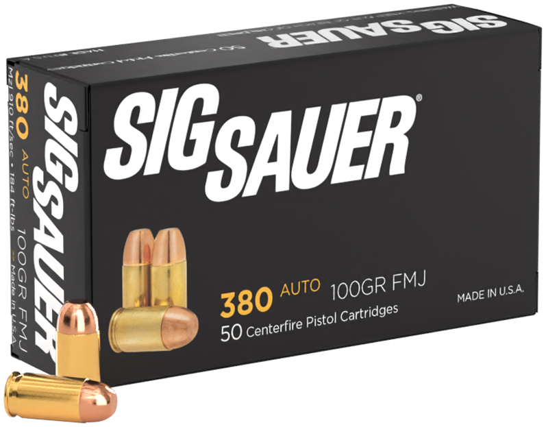 SIG SAUER AMMO 380ACP 100GR ELITE BALL FMJ 50/20
