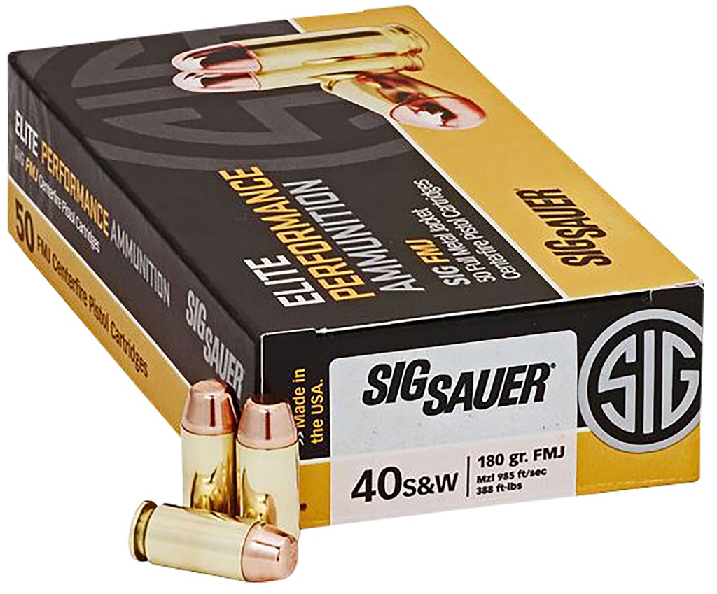 SIG SAUER AMMO 40SW 180GR ELITE BALL FMJ 50/20