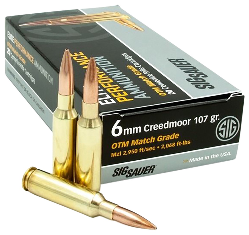 SIG SAUER AMMO 6MM CREED 107GR ELITE MATCH OTM 20/10