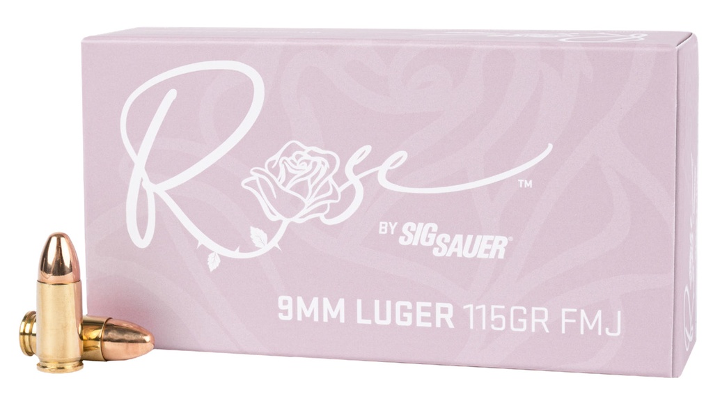 SIG SAUER AMMO 9MM 115GR ELITE BALL ROSE FMJ 50/20