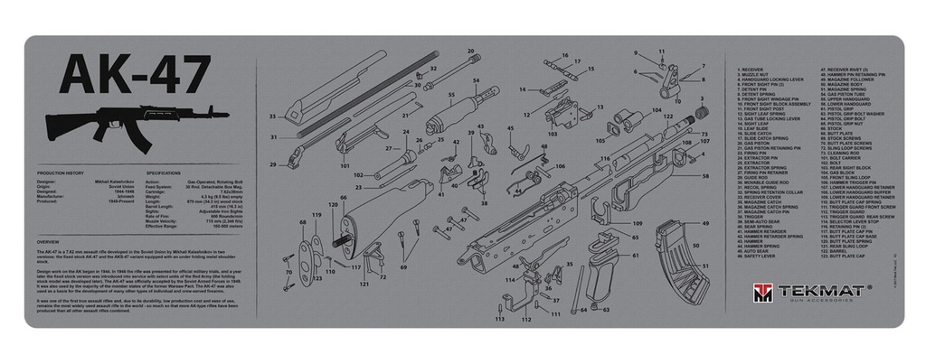 TEKMAT GUN CLEANING MAT AR15 GREY