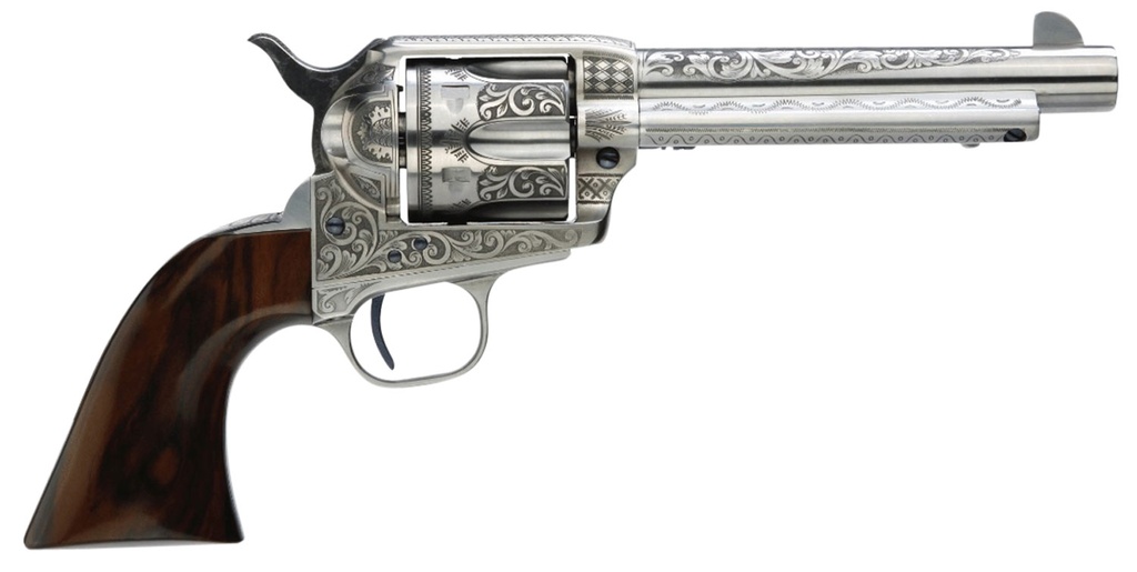 TAYLORS & COMPANY UBERTI 1873 CATTLEMAN 45LC 5.5 PHOTO ENGR WHITE