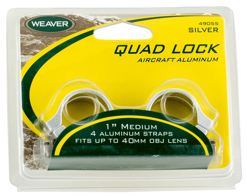 WEAVER RINGS QUAD LOCK 1 MED SILVER