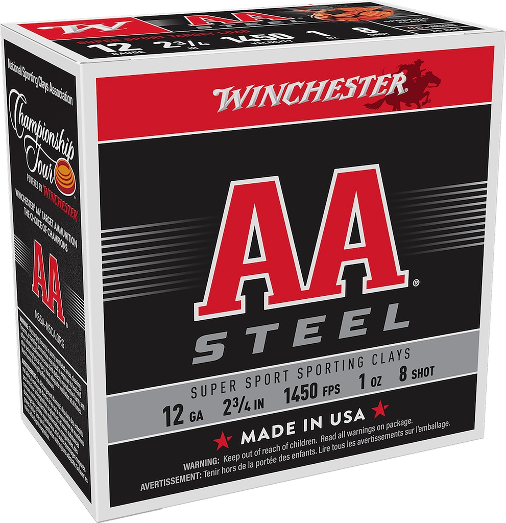WINCHESTER AMMO AA STEEL 12GA 2.75 1OZ #8 25/10