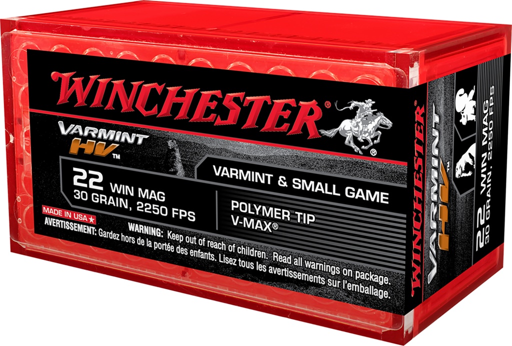 WINCHESTER AMMO VARMINT HV 22MAG 30GR POLY TIP 50/20