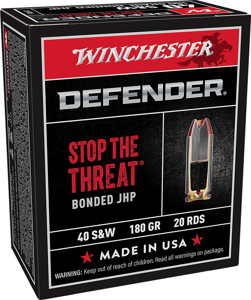 WINCHESTER AMMO DEFENDER 40SW 180GR 20/10