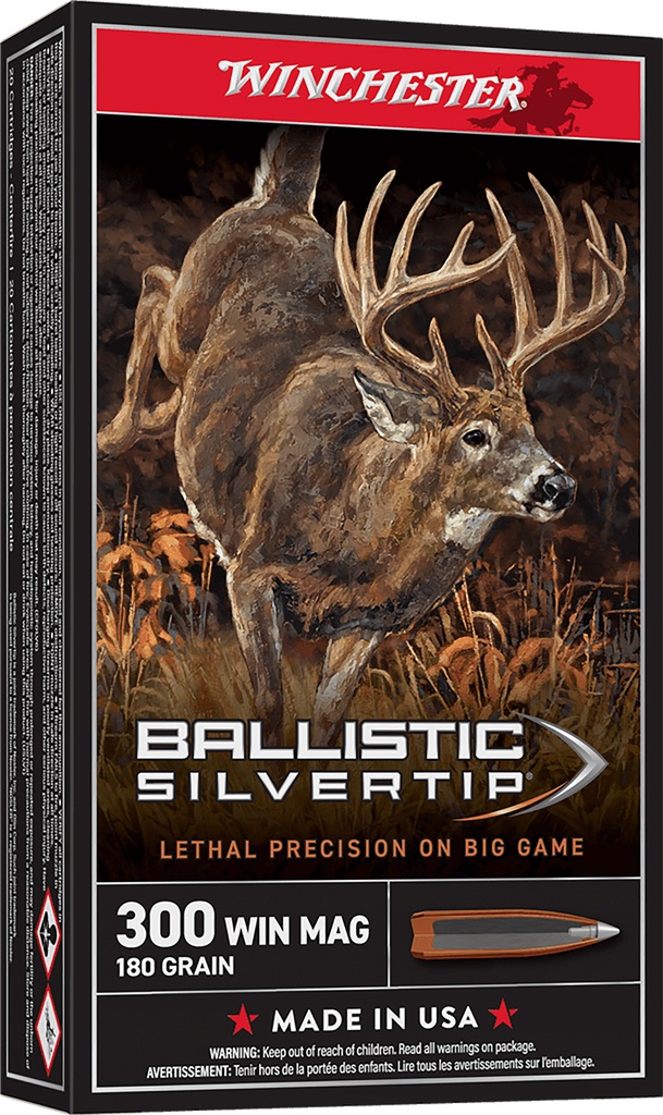 WINCHESTER AMMO BALLISTIC SILVERTIP 300WIN 180GR BST 20/10
