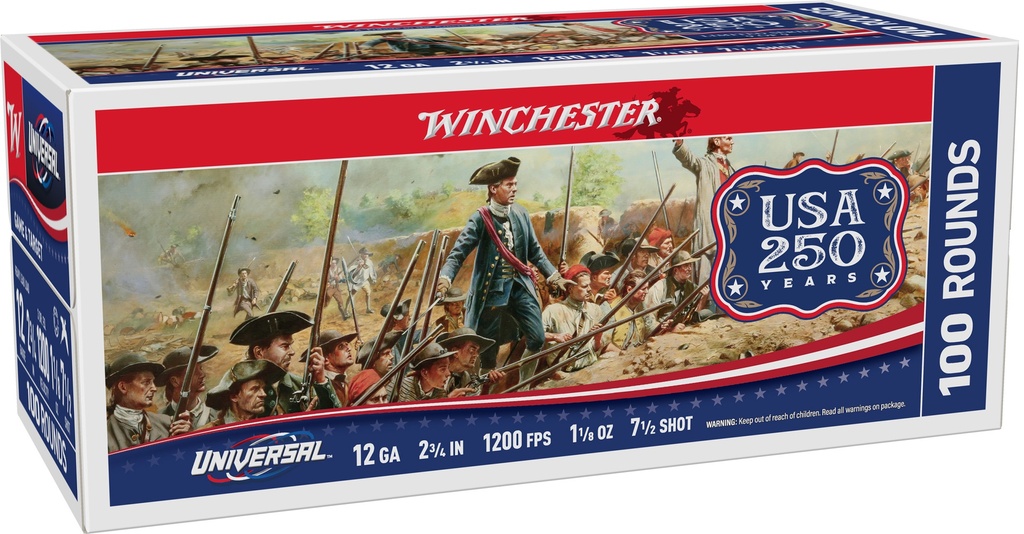 WINCHESTER AMMO UNIVERSAL 250TH 12GA 2.75 #7.5 1-1/8OZ 200RD