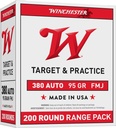 WINCHESTER AMMO USA 380ACP 95GR FMJ 200/5