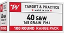 WINCHESTER AMMO USA 40SW 165GR FMJ VALUE PACK 100/5