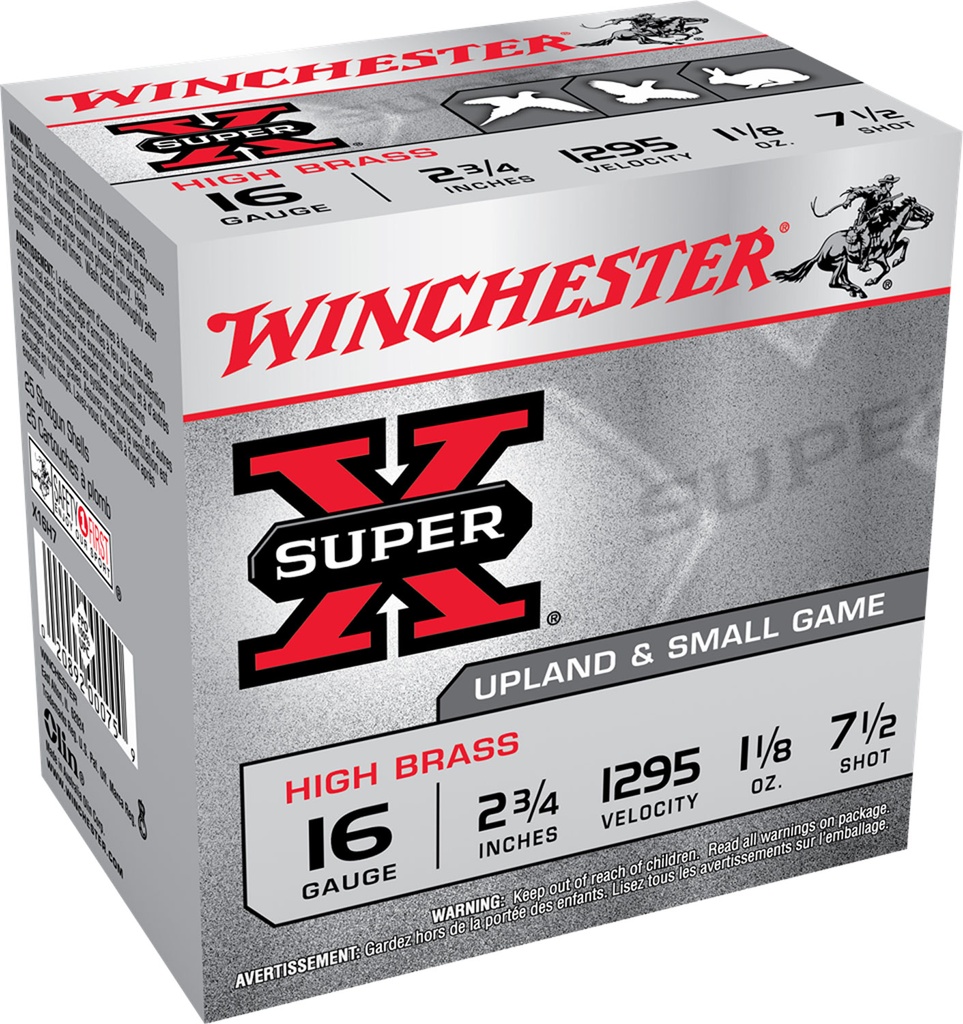 WINCHESTER AMMO SUPER-X UPLAND 16GA 2.75 1-1/8OZ #7.5 25/10