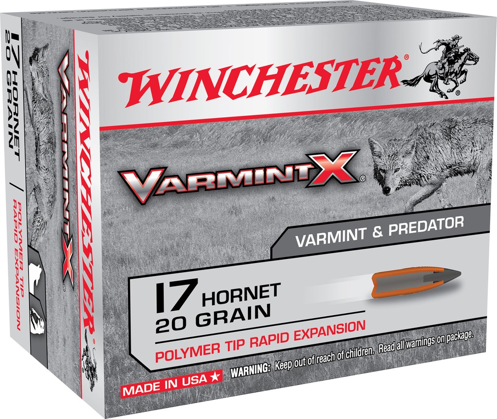 WINCHESTER AMMO VARMINT X 17HORN 20GR POLY TIP  20/10