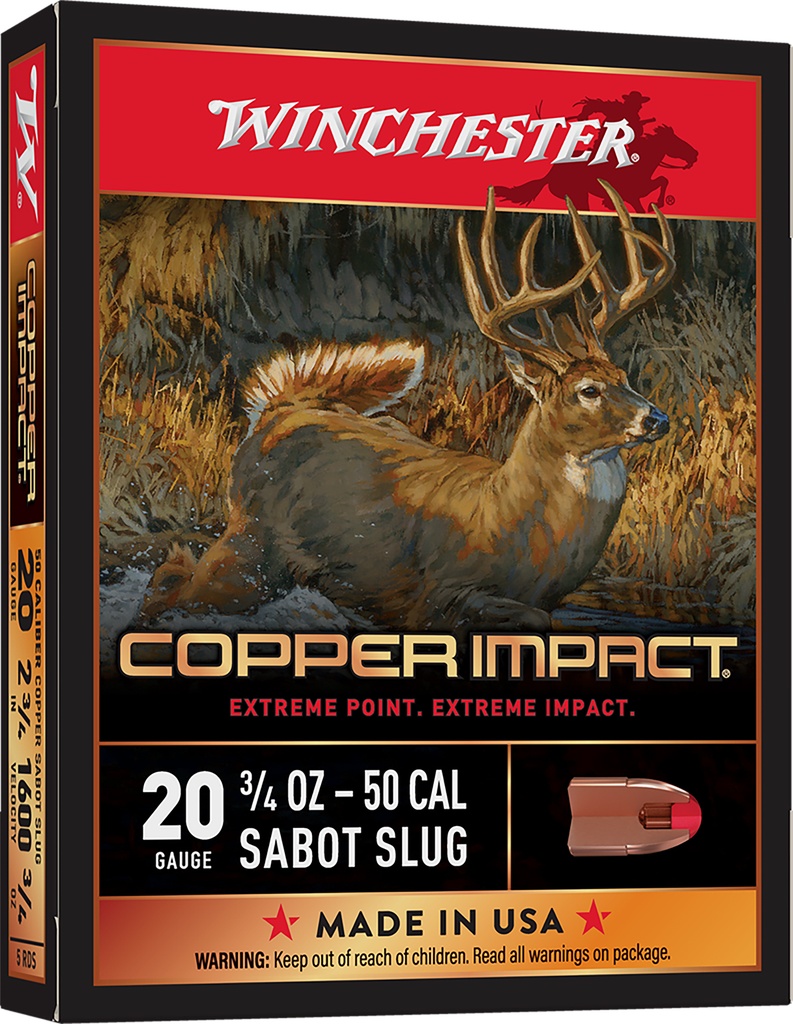 WINCHESTER AMMO COPPER IMPACT 20GA 2.75 3/4OZ 5/20
