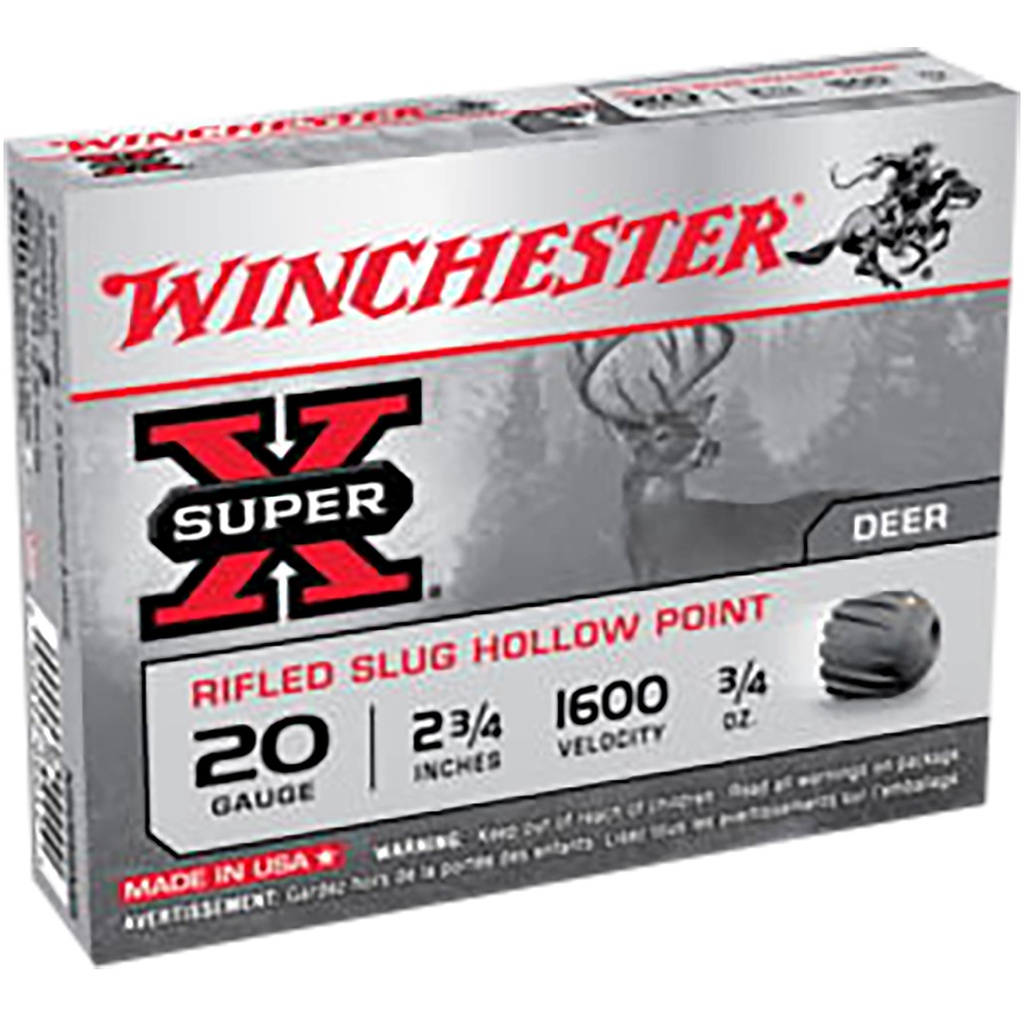 WINCHESTER AMMO SUPER-X RIFLED SLUG 20GA 2.75 3/4OZ 15/10