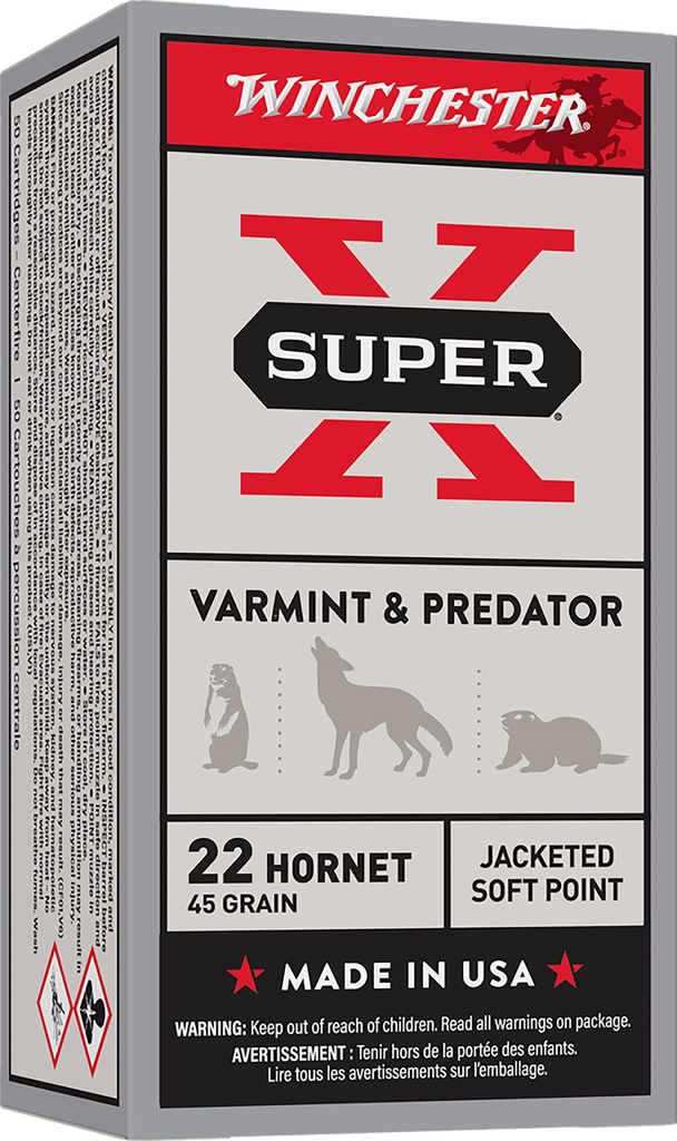 WINCHESTER AMMO SUPER-X 22HORN 45GR SP 50/10