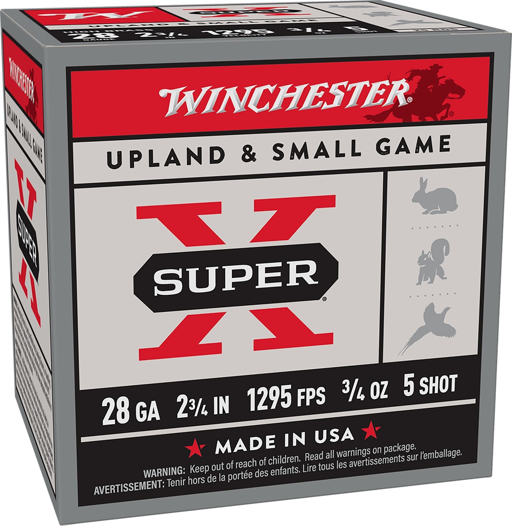 WINCHESTER AMMO SUPER-X UPLAND 28GA 2.75 3/4OZ #5 25/10