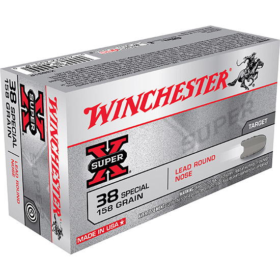 WINCHESTER AMMO SUPER-X 38SPL 158GR LEAD RN 50/10