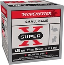 WINCHESTER AMMO SUPER-X SMALL GAME 410GA 1/2OZ #4 25/10