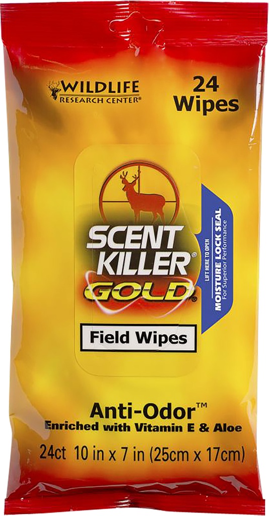 WILDLIFE RESEARCH SCENT KILLER GOLD FIELD WIPES 24/PK