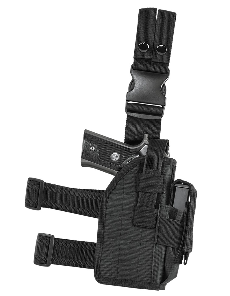 NcStar CVDLHOL2954B Drop Leg  Leg Black PVC Fabric Leg Fits Full Size Semi-Auto Fits Compact Semi-Auto Right Hand