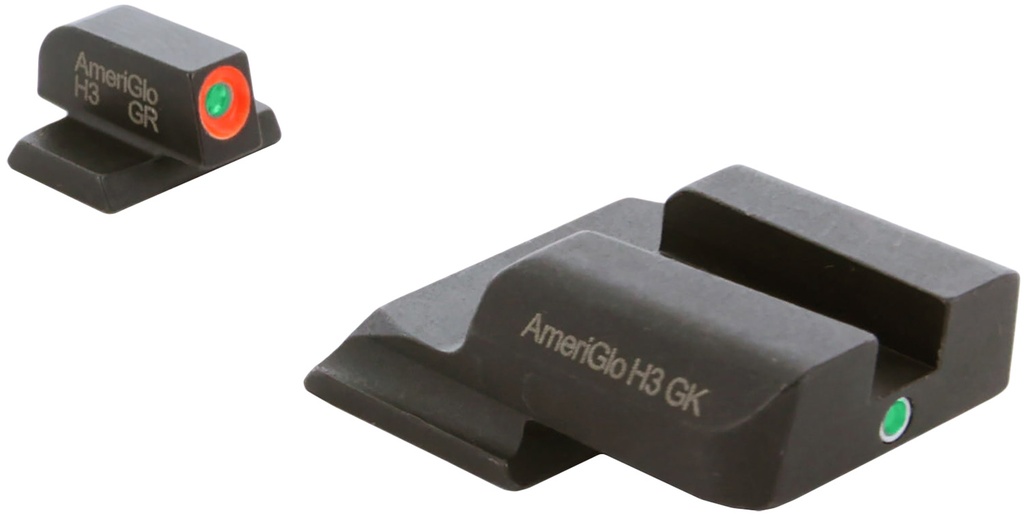 AmeriGlo SW245 i-Dot Sight Set for Smith & Wesson M&P Shield  Green Tritium Orange Outline Front Sight-Green Tritium Rear Sight