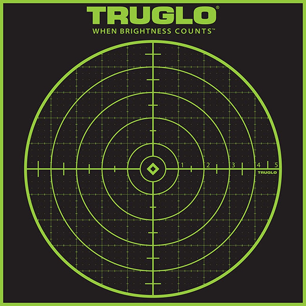 TruGlo TG10A12 Tru-See Grid Self-Adhesive Heavy Paper Black/Green 12"x12" Bullseye 12 Pack